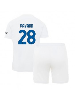 Billige Inter Milan Benjamin Pavard #28 Bortedraktsett Barn 2023-24 Kortermet (+ Korte bukser)